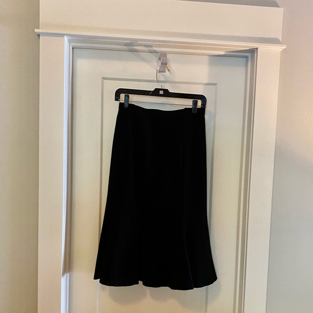NWOT Black Panel Midi Skirt With Flare Hem, back Zipper by Focus 2000.  Size 18